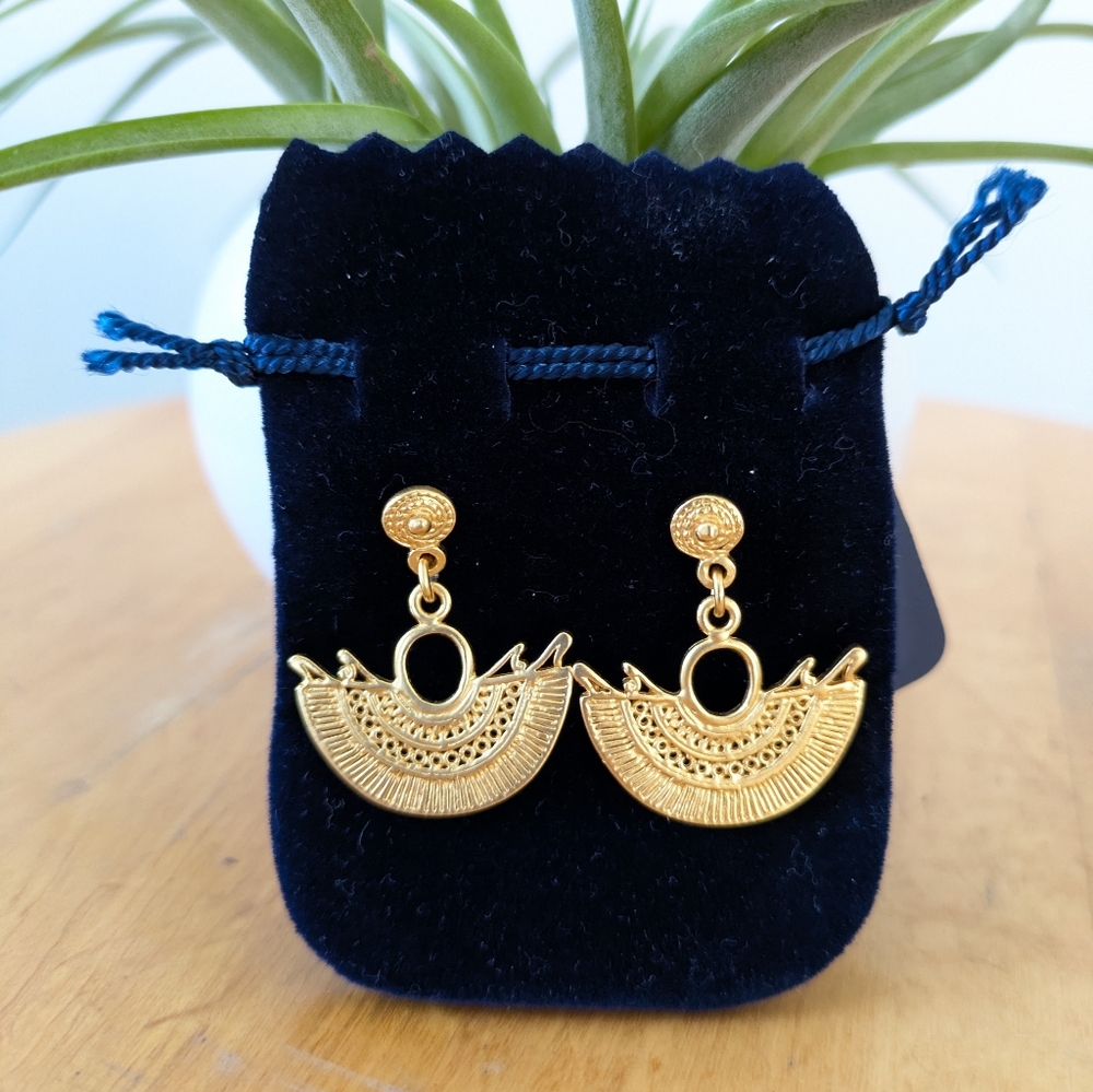 Precolumbian Gold Plated Earrings
